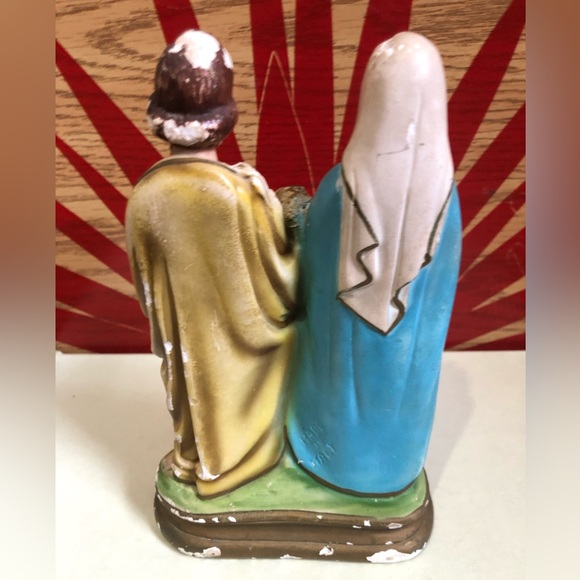 Vintage Italian Mother Mary & Joseph Chalkware Statue - Picture 7 of 11